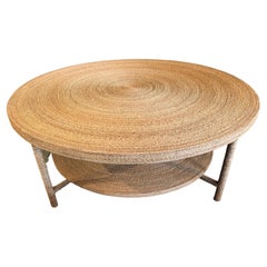 Designer Natural Seagrass Rope Large Round Coffee Table 