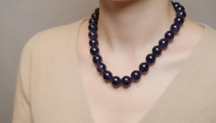 Natural Brazilian Amethyst Necklace, Untreated 16mm Beads, 25 Inch Length