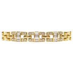 Bracelet en or jaune 18K avec panthère de designer 2.00 CT VS F Diamond