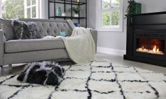 Designer Patchwork Sheepskin Rug Bohemian Diamond Pattern Made in Australia