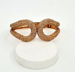 Bracelet de créateur en argent sterling plaqué or rose avec diamants pavés
