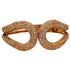 Designer pave diamond rose gold plated sterling silver bracelet