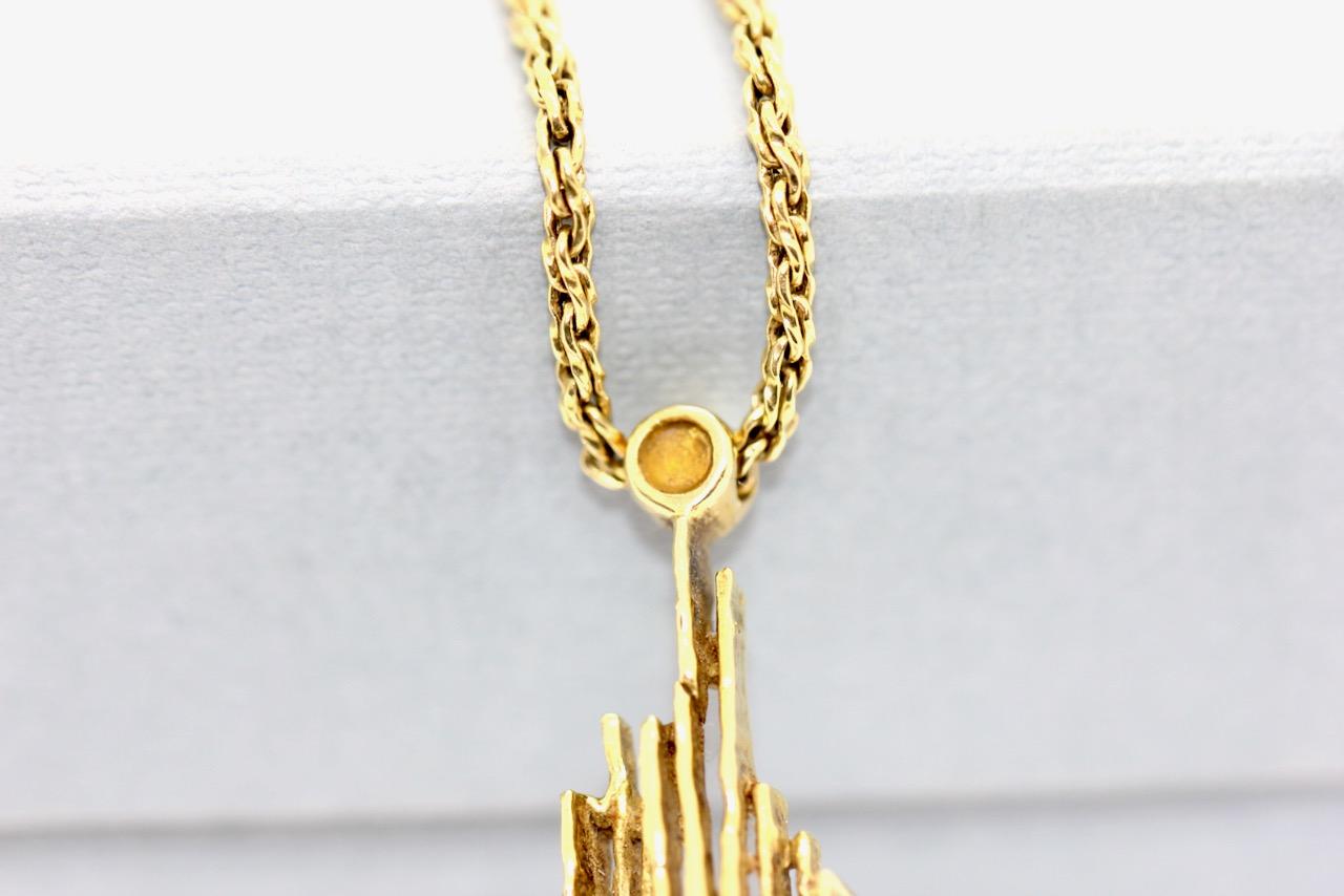 Designer Pendant Enhancer by Grosse, Christian Dior, 18 Karat Gold and Gemstones For Sale 1