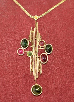 Designer Pendant Enhancer by Grosse, Christian Dior, 18 Karat Gold and Gemstones