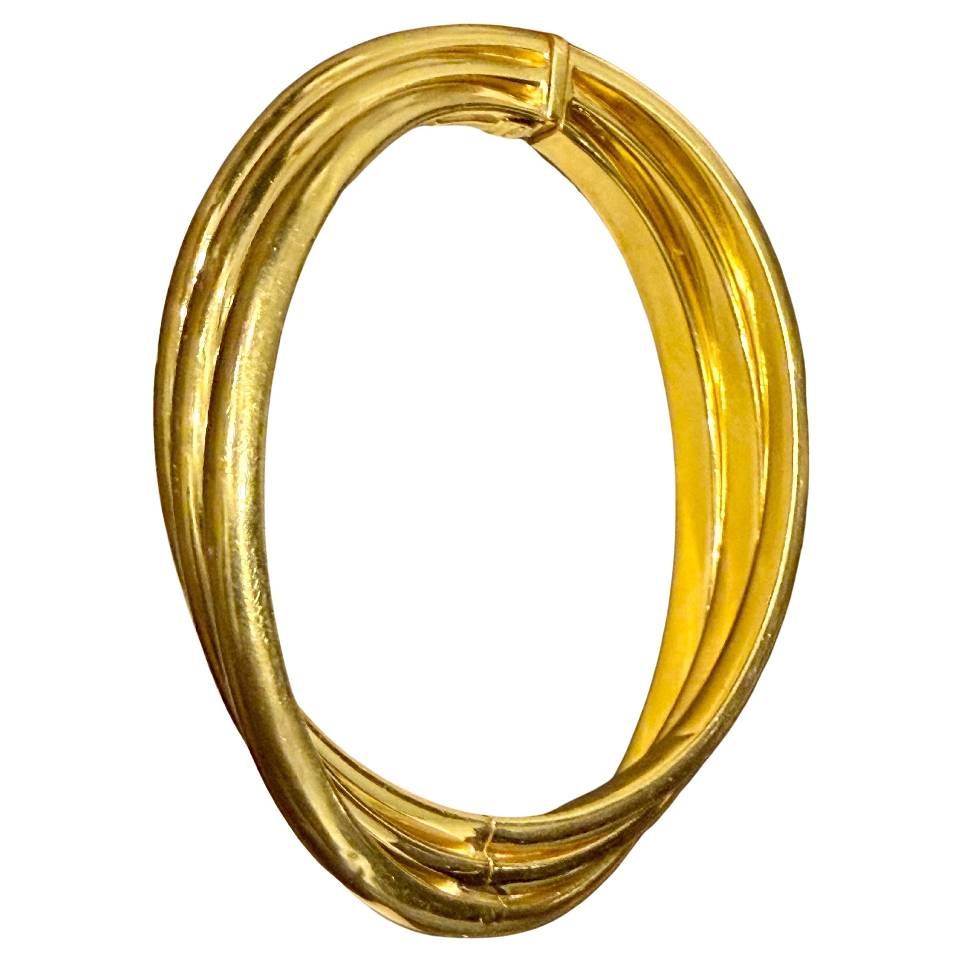 Designer Pesavento 18 Kt Gold Cocktail Bangle Bracelet /Cuff Estate 38.1 Gm For Sale