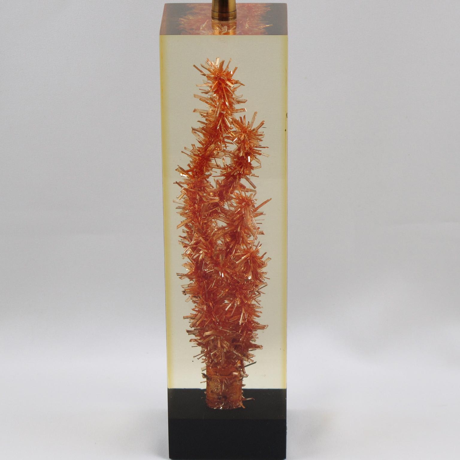 Designer Pierre Giraudon Resin with Inclusions Table Lamp In Good Condition For Sale In Atlanta, GA