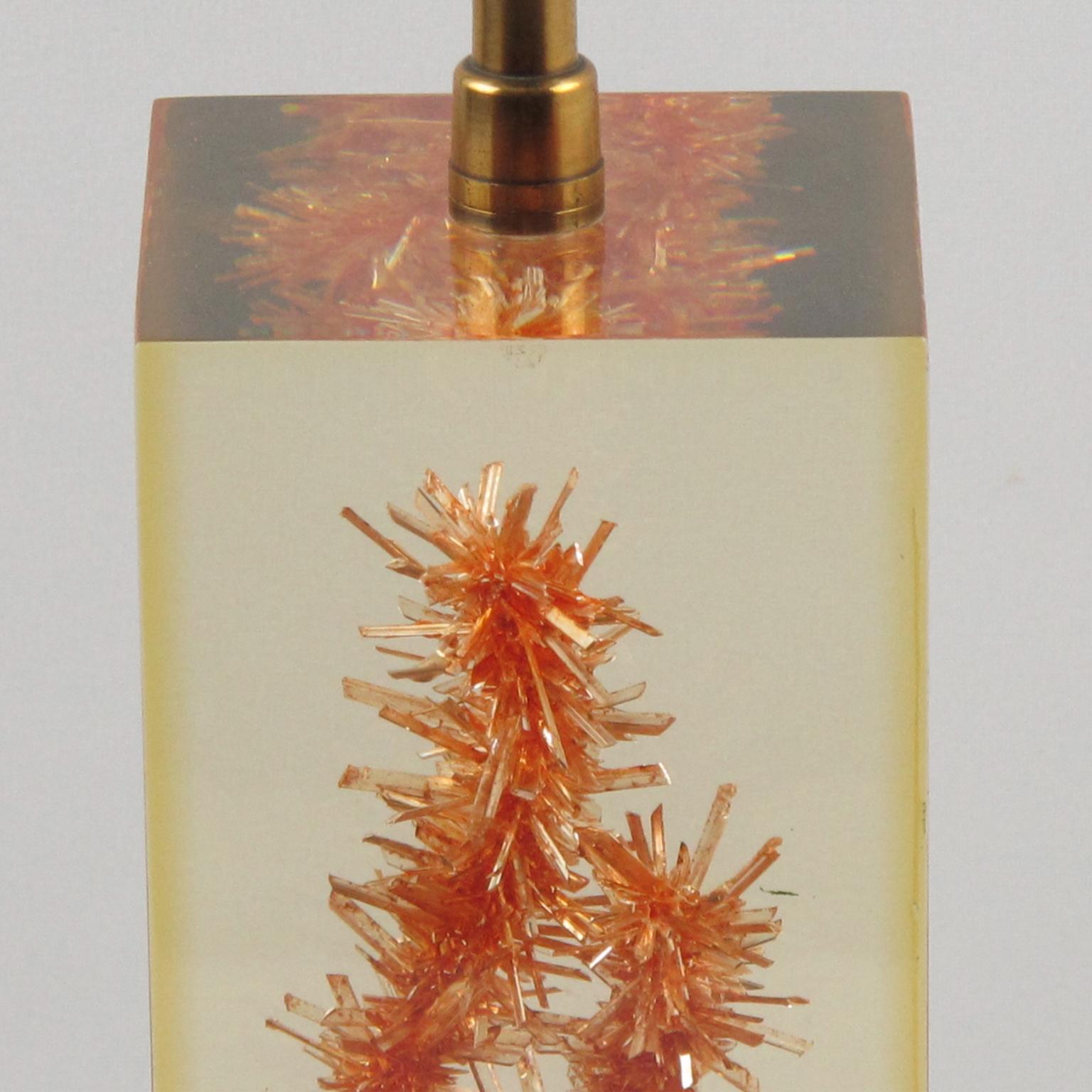 Mid-20th Century Designer Pierre Giraudon Resin with Inclusions Table Lamp For Sale