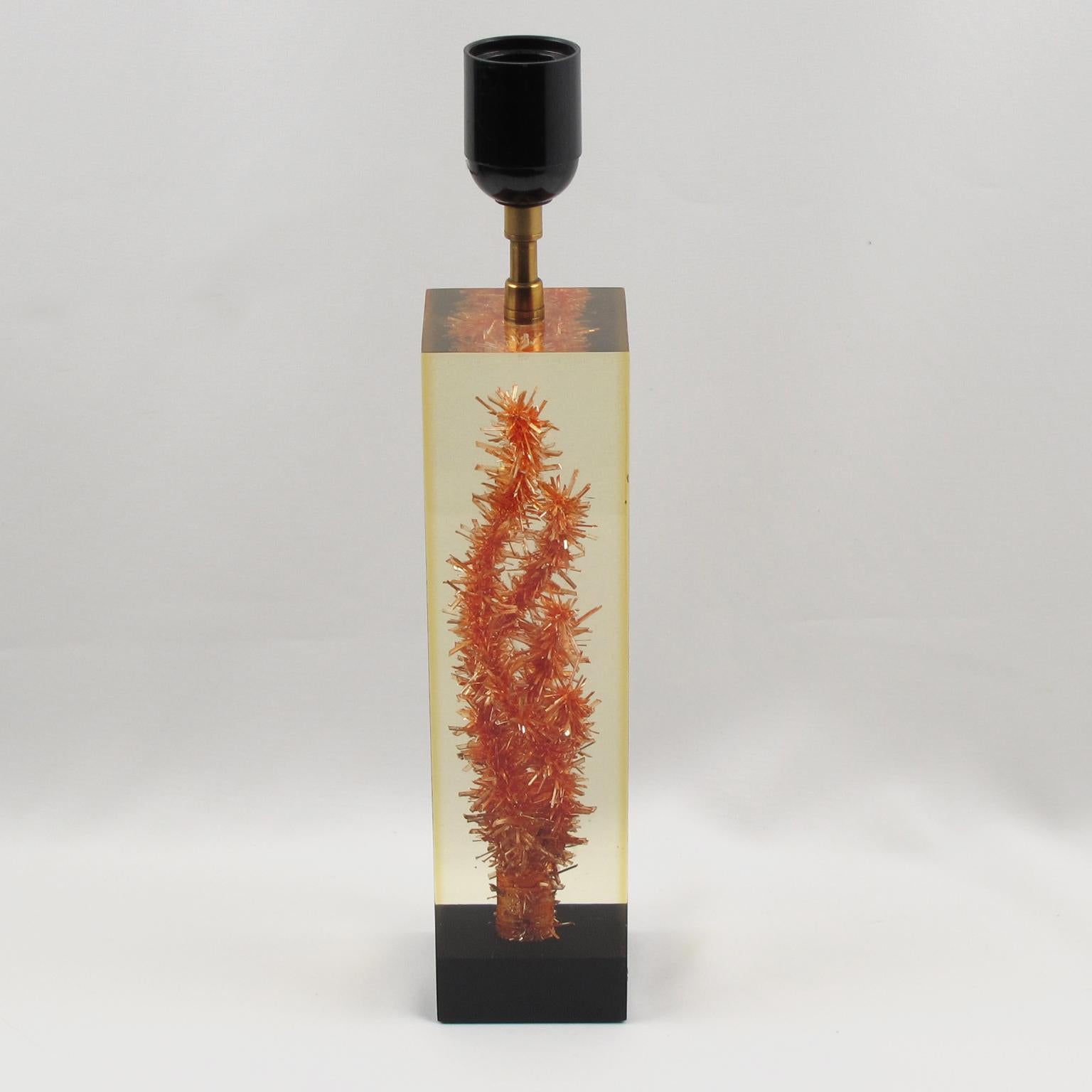 Designer Pierre Giraudon Resin with Inclusions Table Lamp For Sale 1