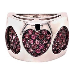 Designer Pink Tourmaline Convertible Hearts Ring by Assor Gioielli