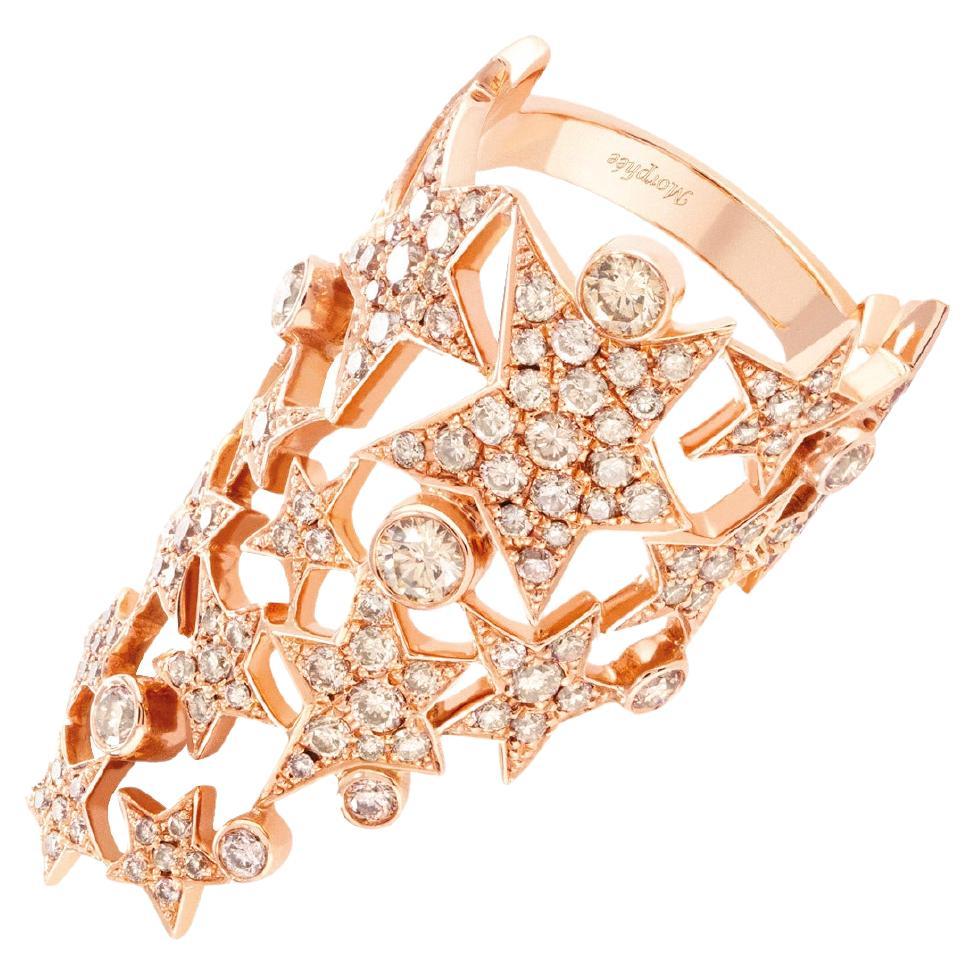Designer Pinky Ring "Make A Wish" - 18k Gold, Diamonds For Sale