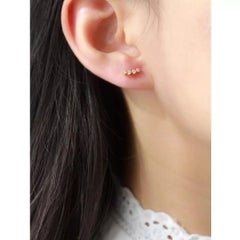 Designer Quad Diamond Studs Earrings in 14K Solid Gold