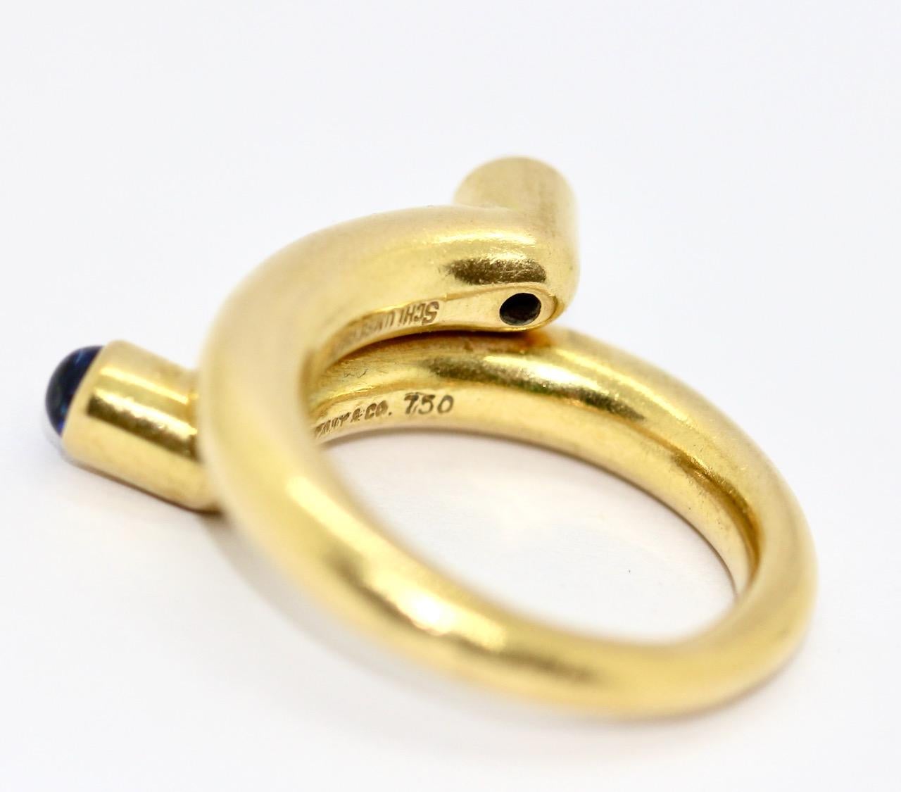 Designer Ring by Tiffany & Co, Jean Schlumberger, 18K Gold, Sapphire Cabochons For Sale 1