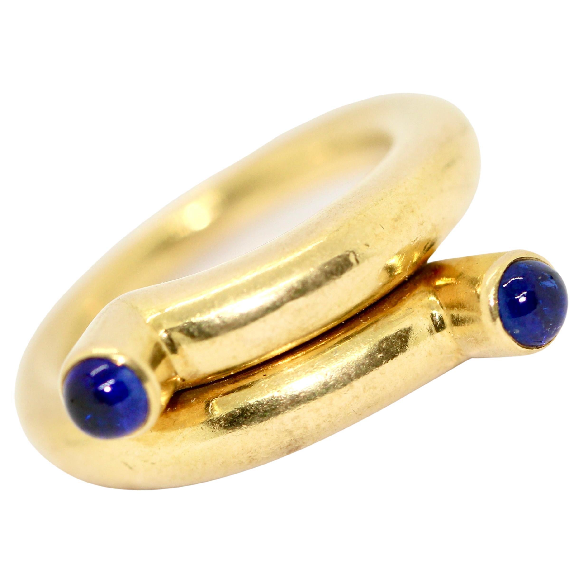 Designer Ring by Tiffany & Co, Jean Schlumberger, 18K Gold, Sapphire Cabochons For Sale