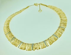 Designer Roberto Coin Diamond Elephant Skin Necklace, 18 Karat Gold 53 Grams