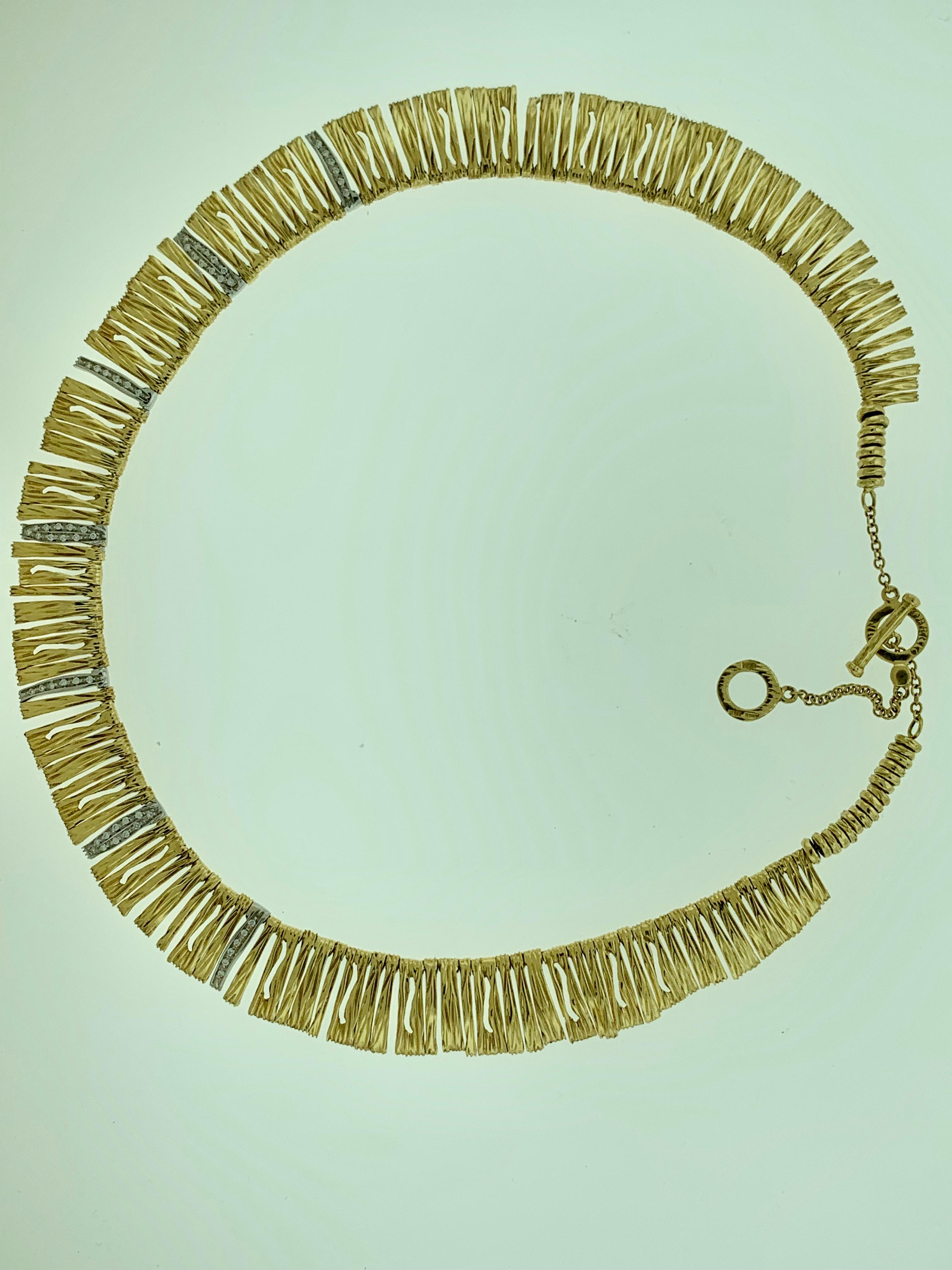 Designer Roberto Coin Diamant-Halskette aus 18 Karat Gold mit Elefantenhaut, 53 Gramm im Zustand „Hervorragend“ im Angebot in New York, NY