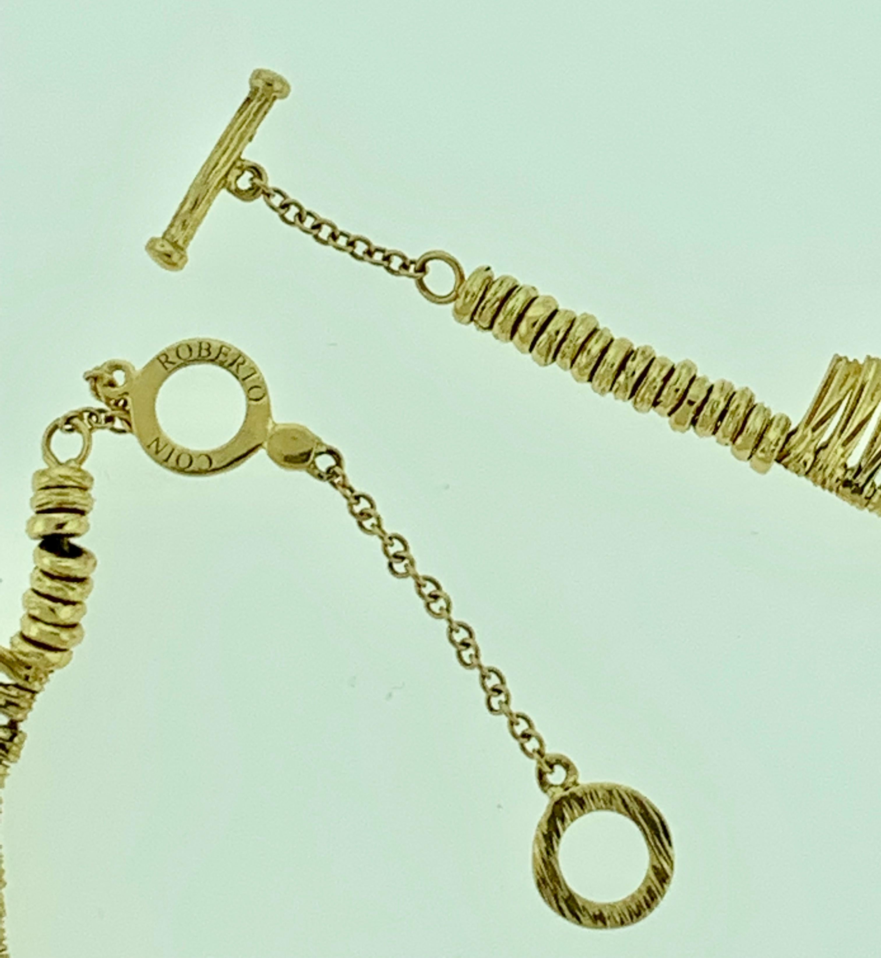 Designer Roberto Coin Diamant-Halskette aus 18 Karat Gold mit Elefantenhaut, 53 Gramm im Angebot 1