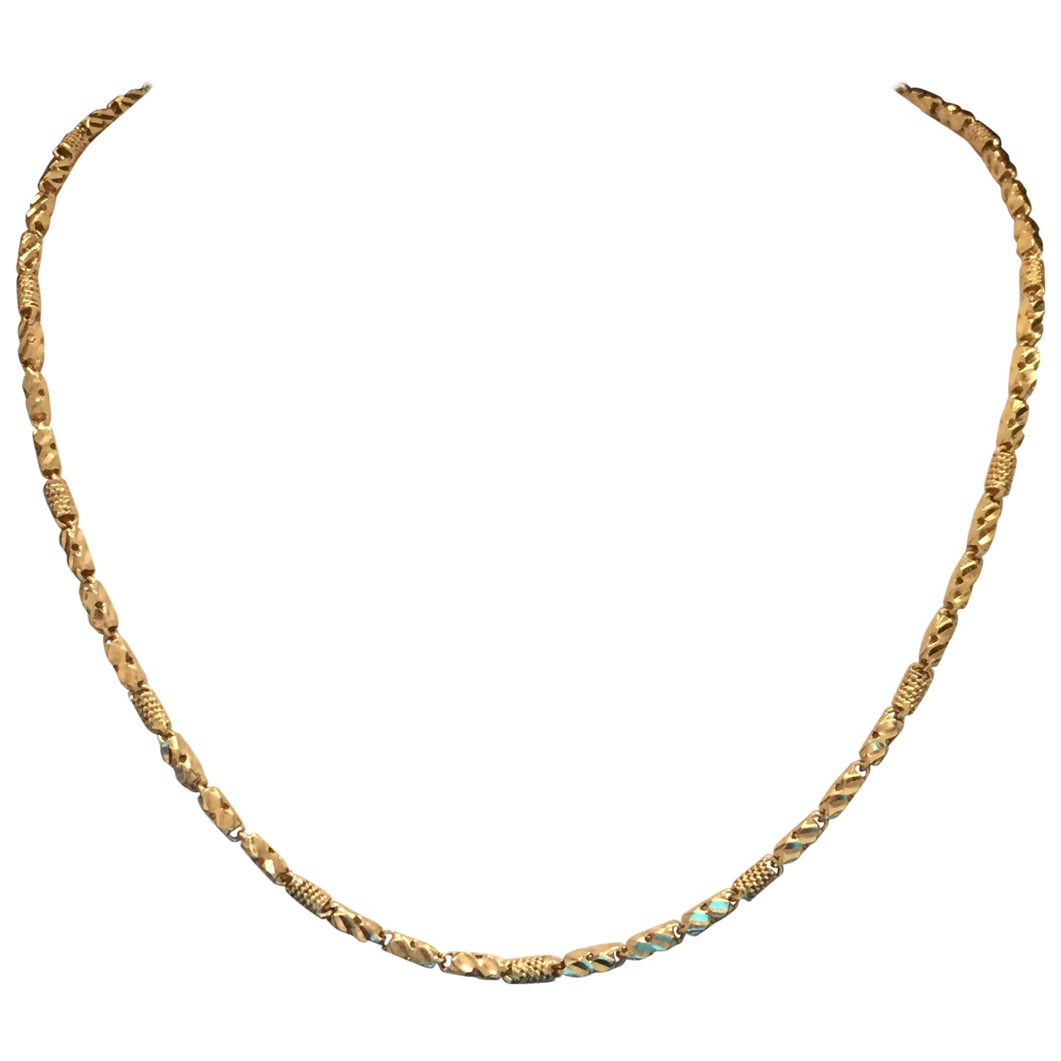 Designer Rope Necklace Gold Chain Solid 18 Karat Yellow Gold For Sale