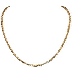 Designer Rope Necklace Gold Chain Solid 18 Karat Yellow Gold