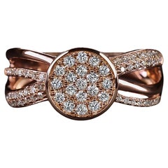 Designer Round Brilliant Cut Rose Gold Ring