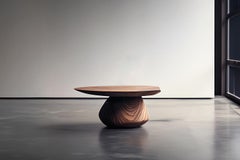 Table basse ronde design Solace 33 : formes organiques en bois massif
