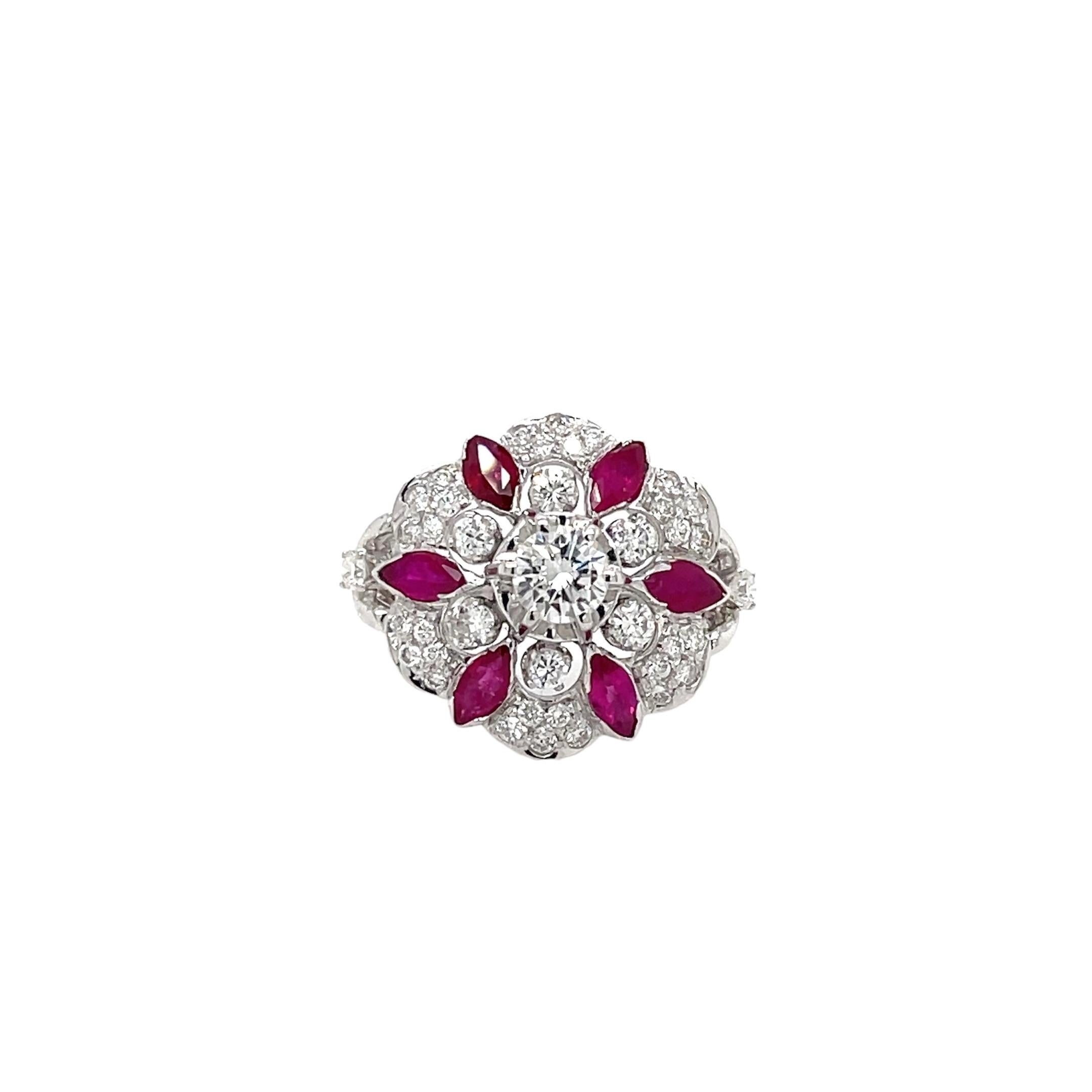 Designer Ruby Diamond Gold Ring For Sale 4