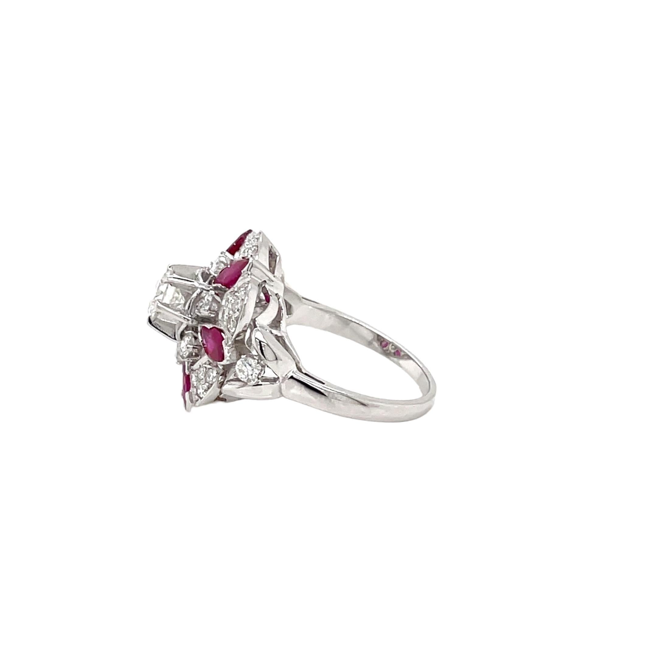 Women's Designer Ruby Diamond Gold Ring For Sale