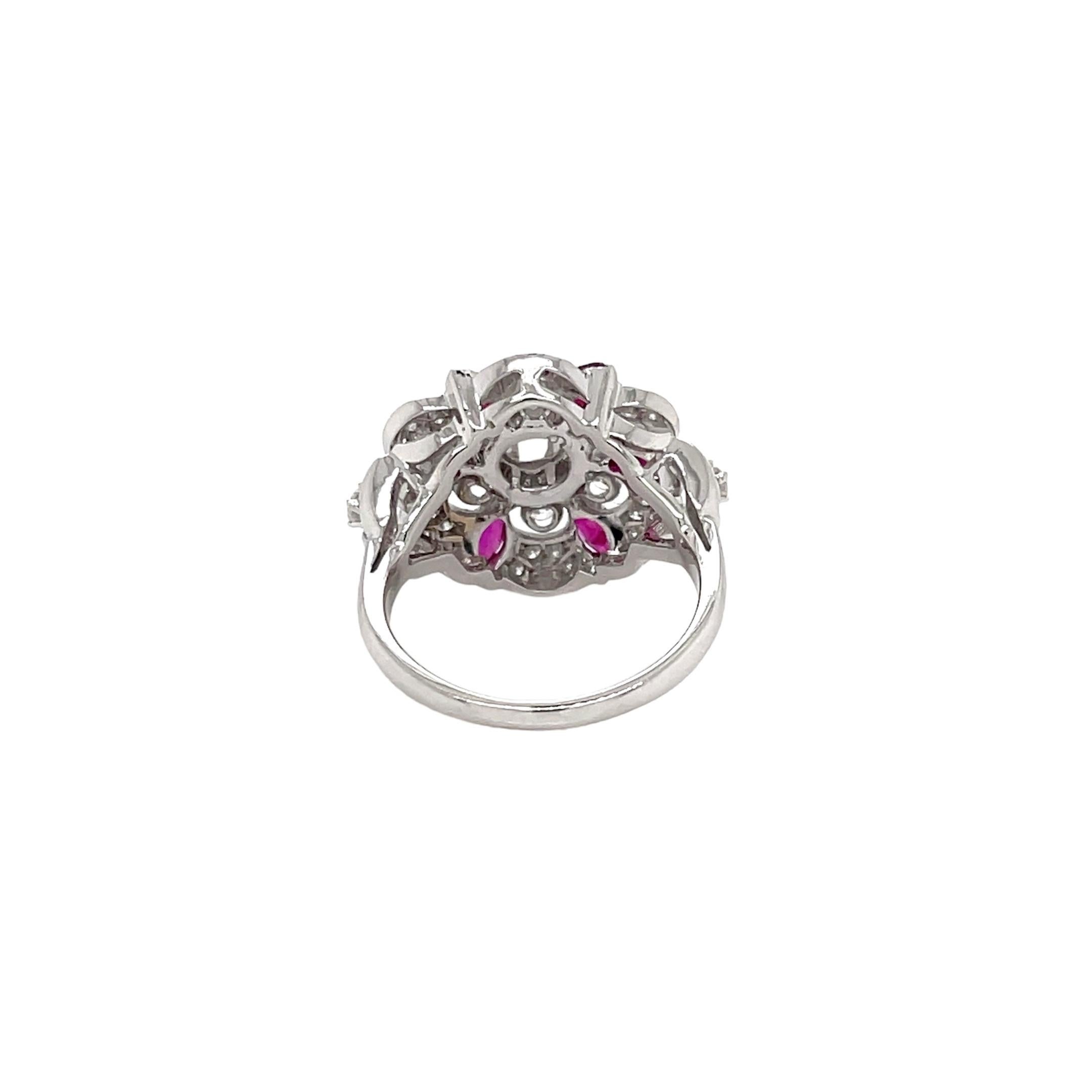 Designer Ruby Diamond Gold Ring For Sale 2