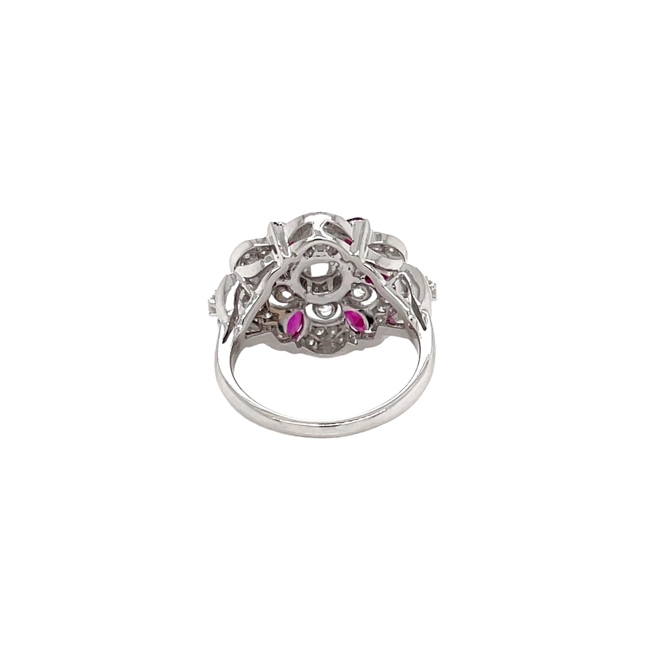 Designer Ruby Diamond Gold Ring For Sale 1
