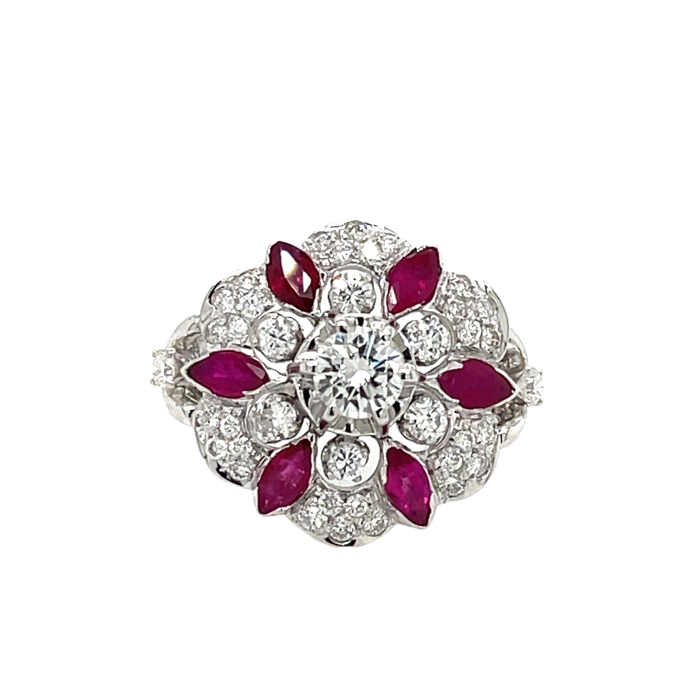 Designer Ruby Diamond Gold Ring For Sale 2