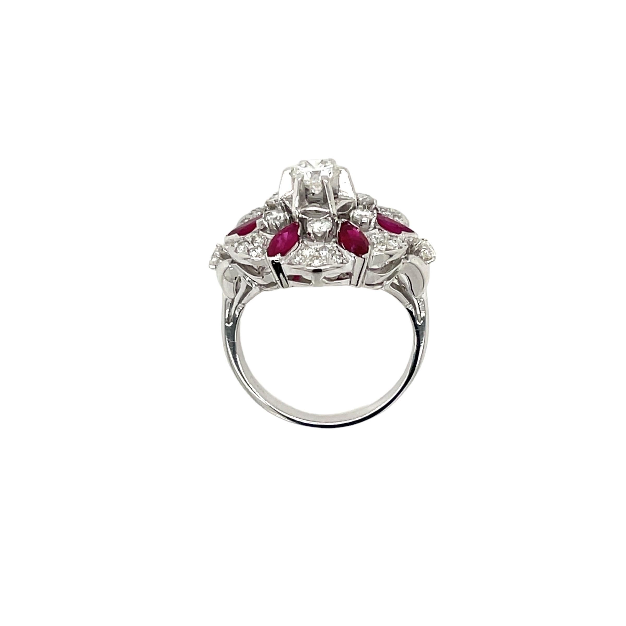 Designer Ruby Diamond Gold Ring For Sale 4