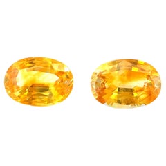 Designer Sarosi 1,92ct Oval Yellow Sapphire Pair, Eye-Clean Gems