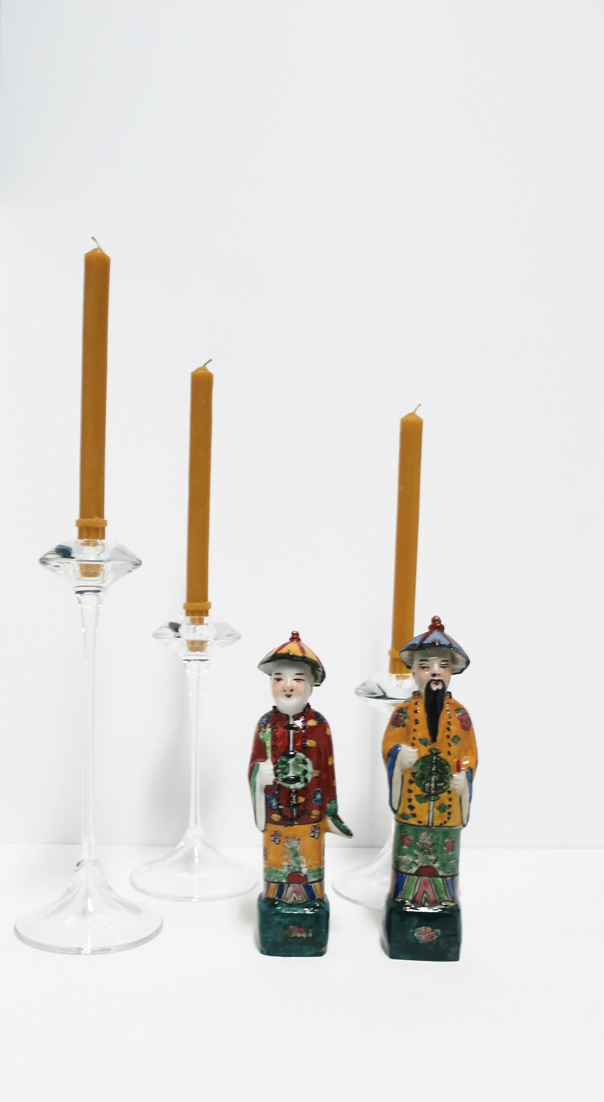 Scandinavian Modern Crystal Candlestick Holders Designer, Sweden, Set of 3 For Sale 2