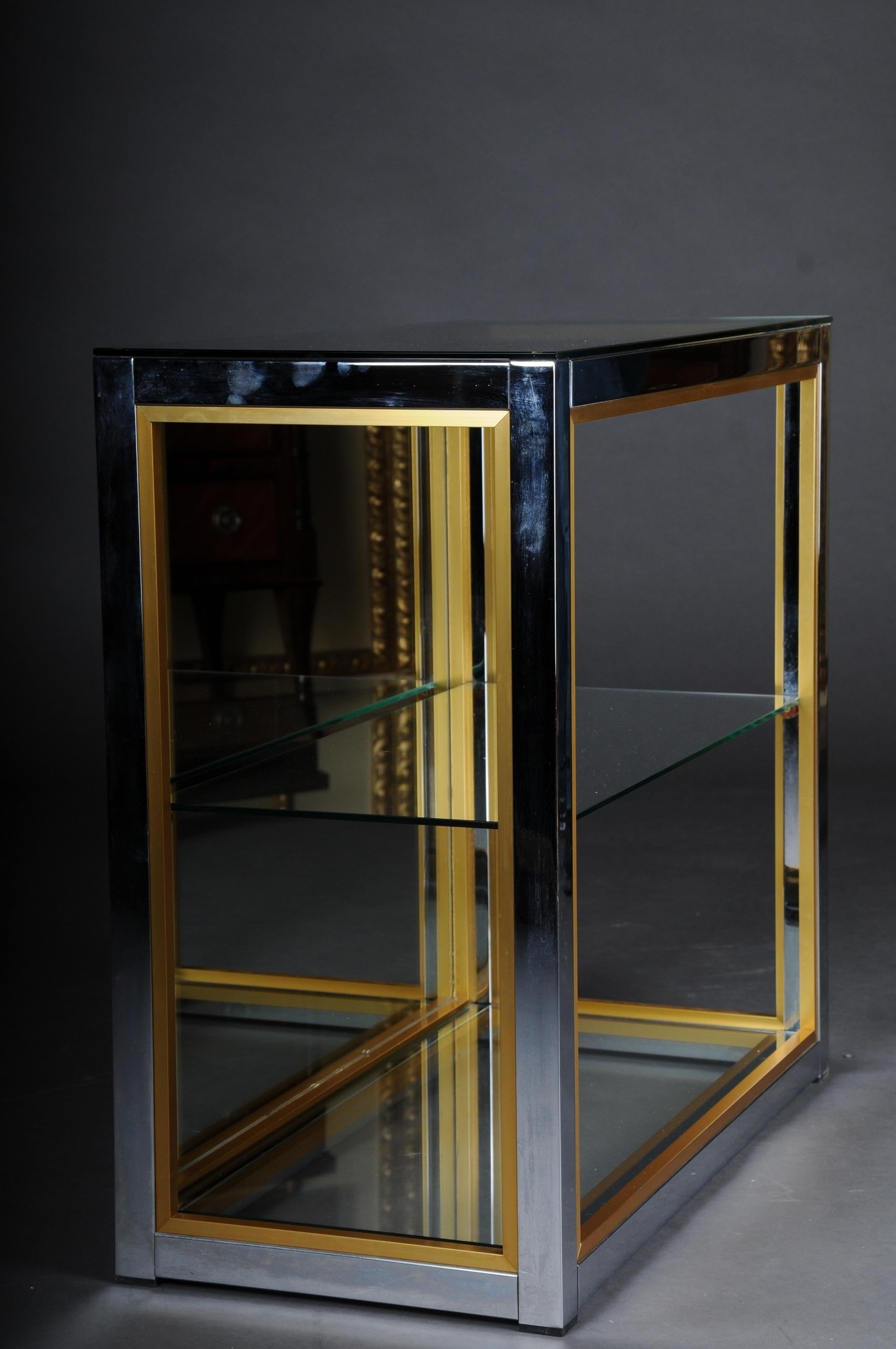 Designer Shelf Table / Wand Shelf Chrome Brass, Renato Zevi For Sale 4