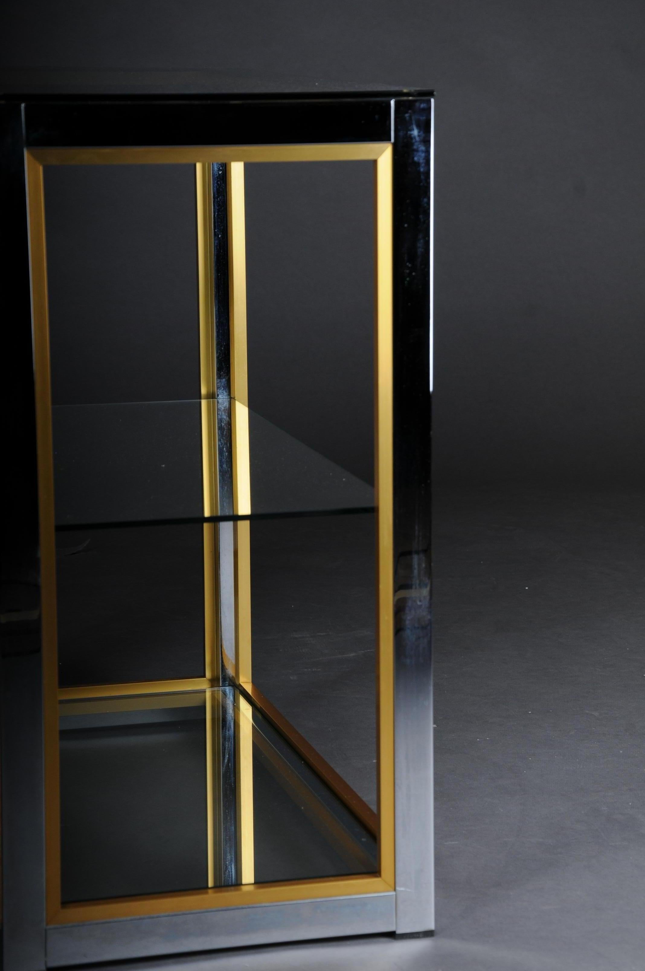 Designer Shelf Table / Wand Shelf Chrome Brass, Renato Zevi For Sale 8