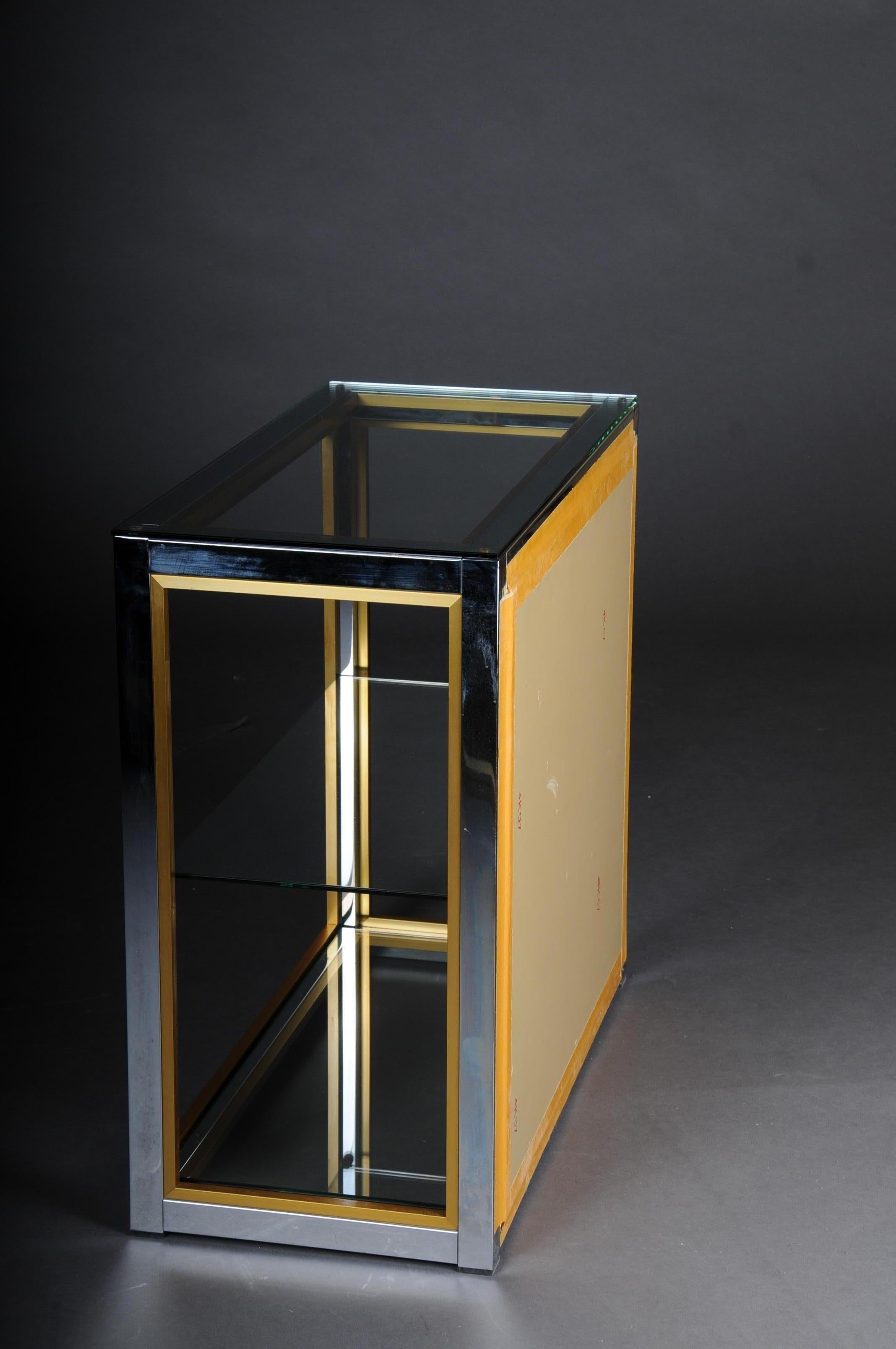 Designer Shelf Table / Wand Shelf Chrome Brass, Renato Zevi For Sale 9