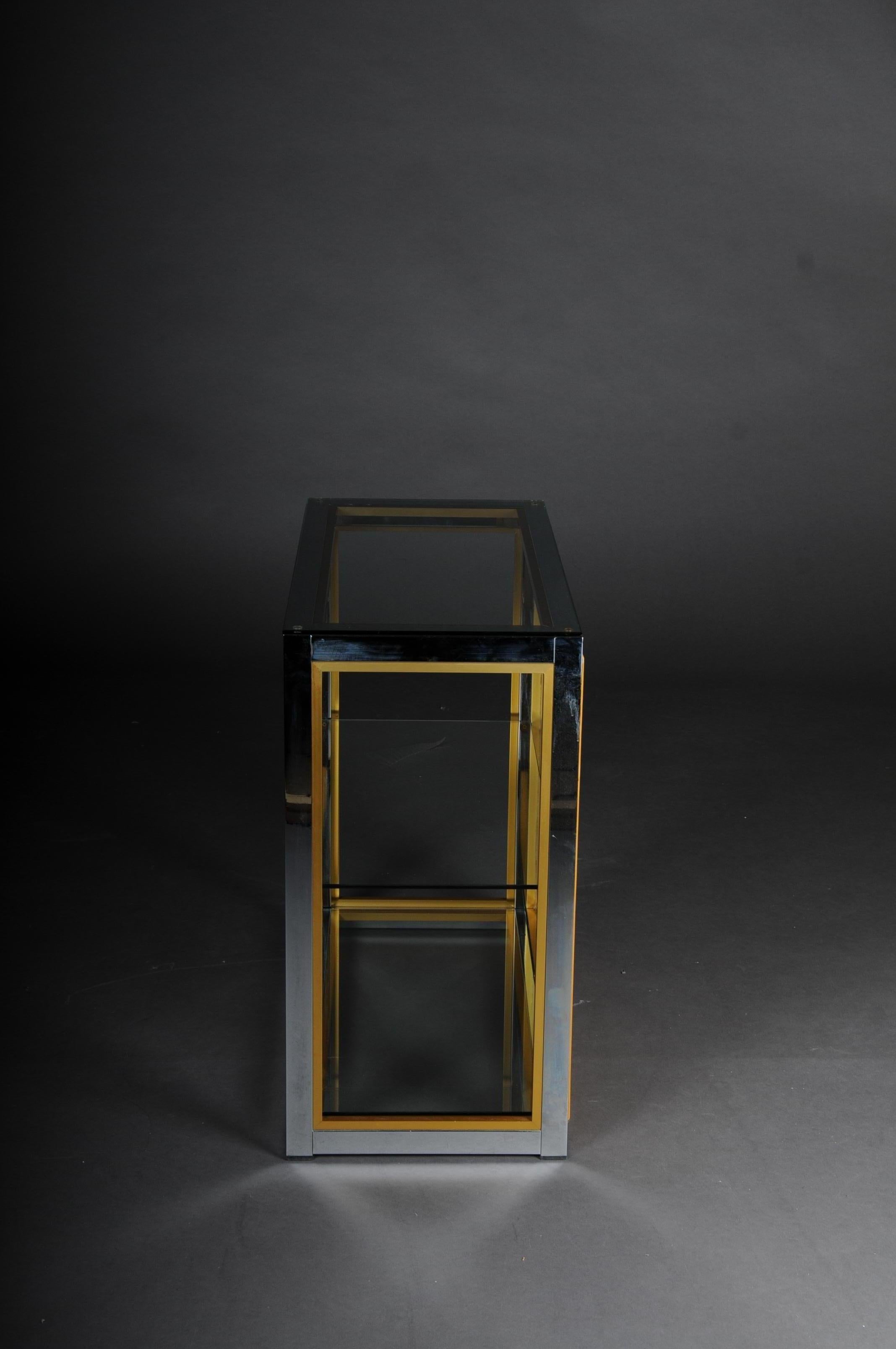 Designer Shelf Table / Wand Shelf Chrome Brass, Renato Zevi For Sale 10