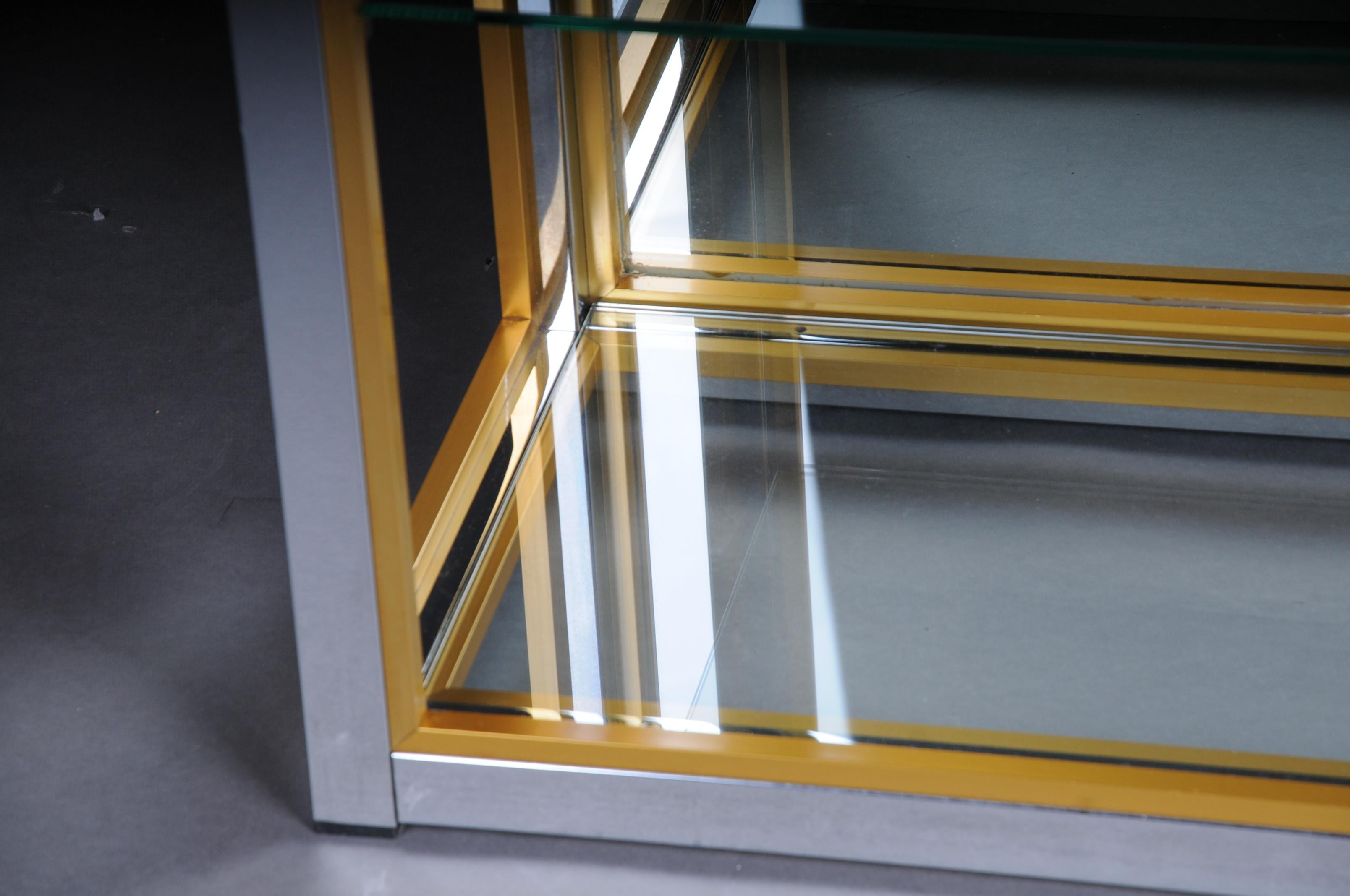 20th Century Designer Shelf Table / Wand Shelf Chrome Brass, Renato Zevi For Sale