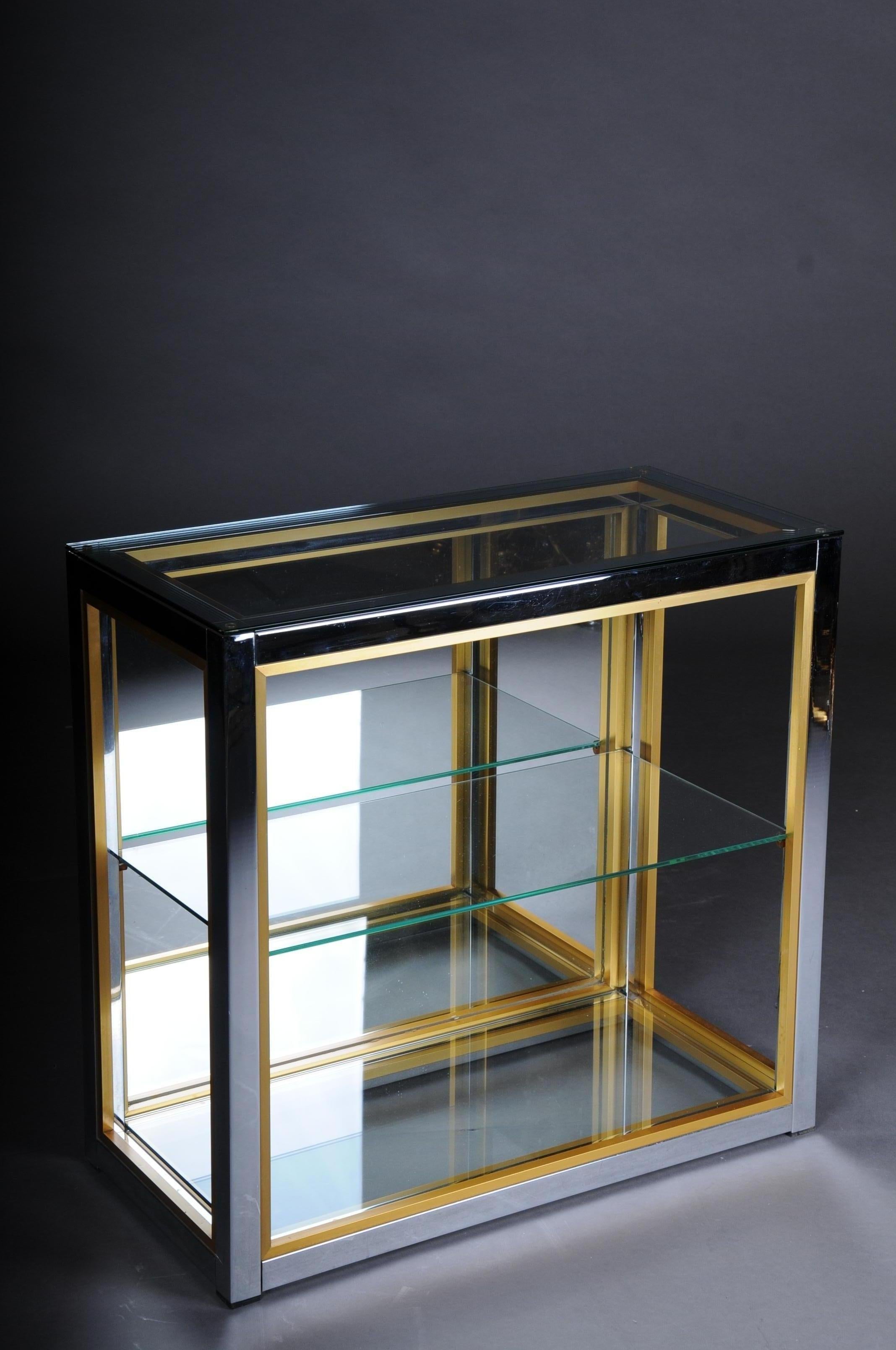 Designer Shelf Table / Wand Shelf Chrome Brass, Renato Zevi For Sale 2