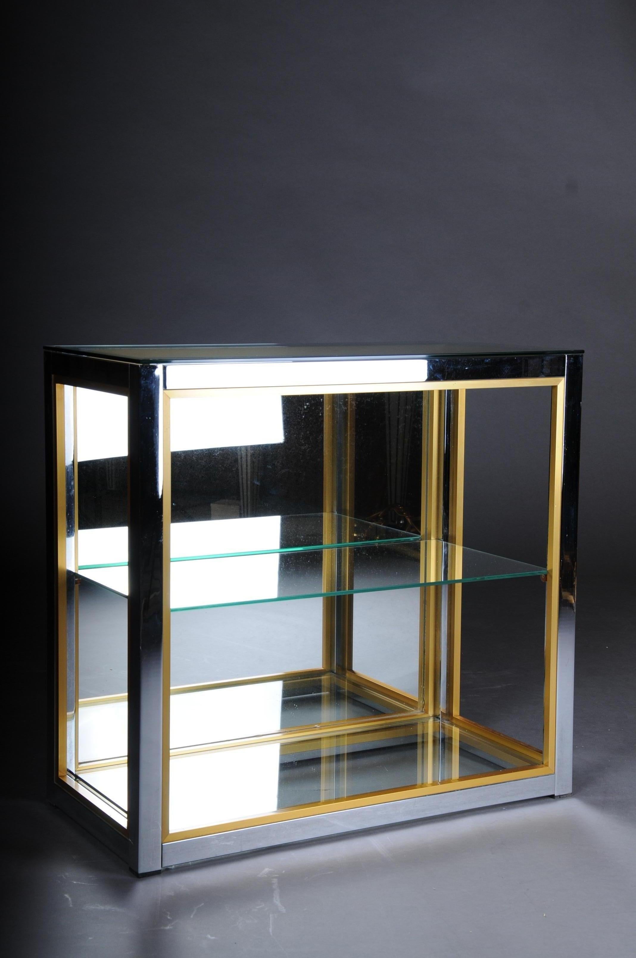 Designer Shelf Table / Wand Shelf Chrome Brass, Renato Zevi For Sale 3