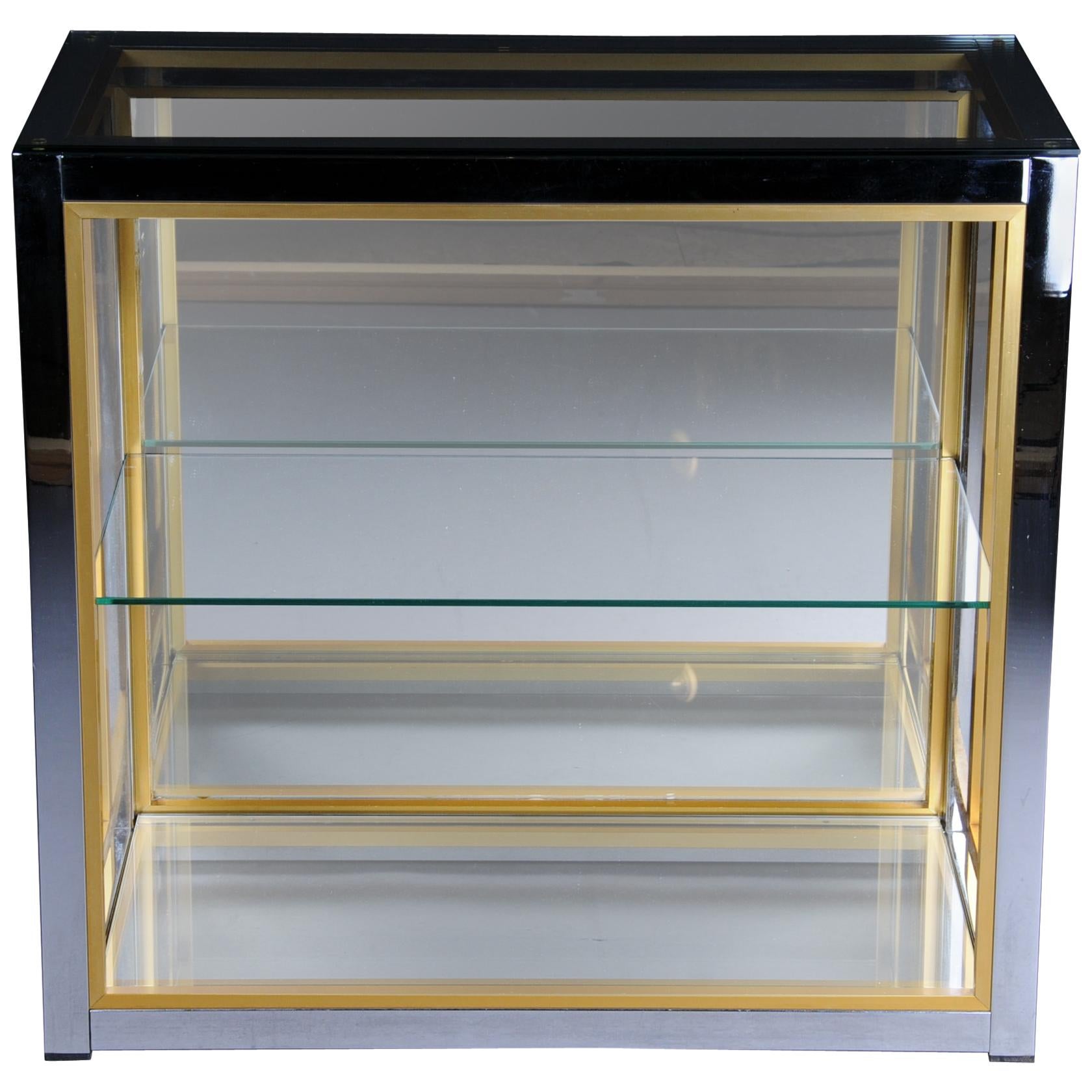 Designer Shelf Table / Wand Shelf Chrome Brass, Renato Zevi For Sale