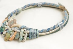 Designer Signature Alex & Lee Multi Gemstone and Cord Statement Necklace OM1342
