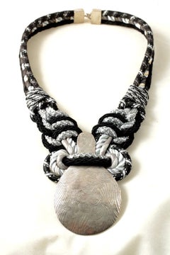 Firma d'autore Alex & Lee Silver Collana con cordoncino nero e argento 1306