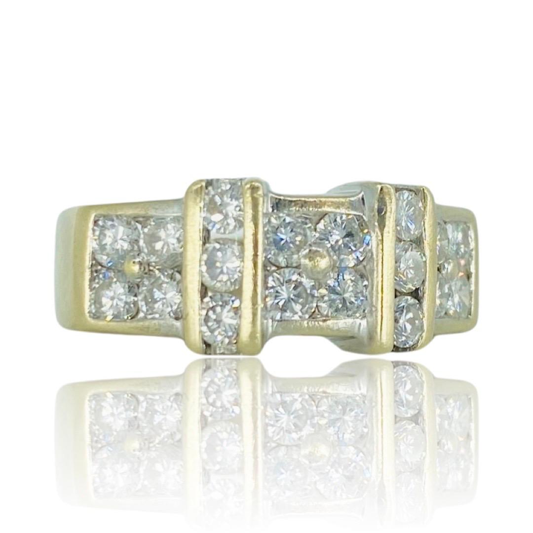 Women's or Men's Designer Signed 1.08 Carat Diamonds Cluster
Ring 18k White Gold For Sale