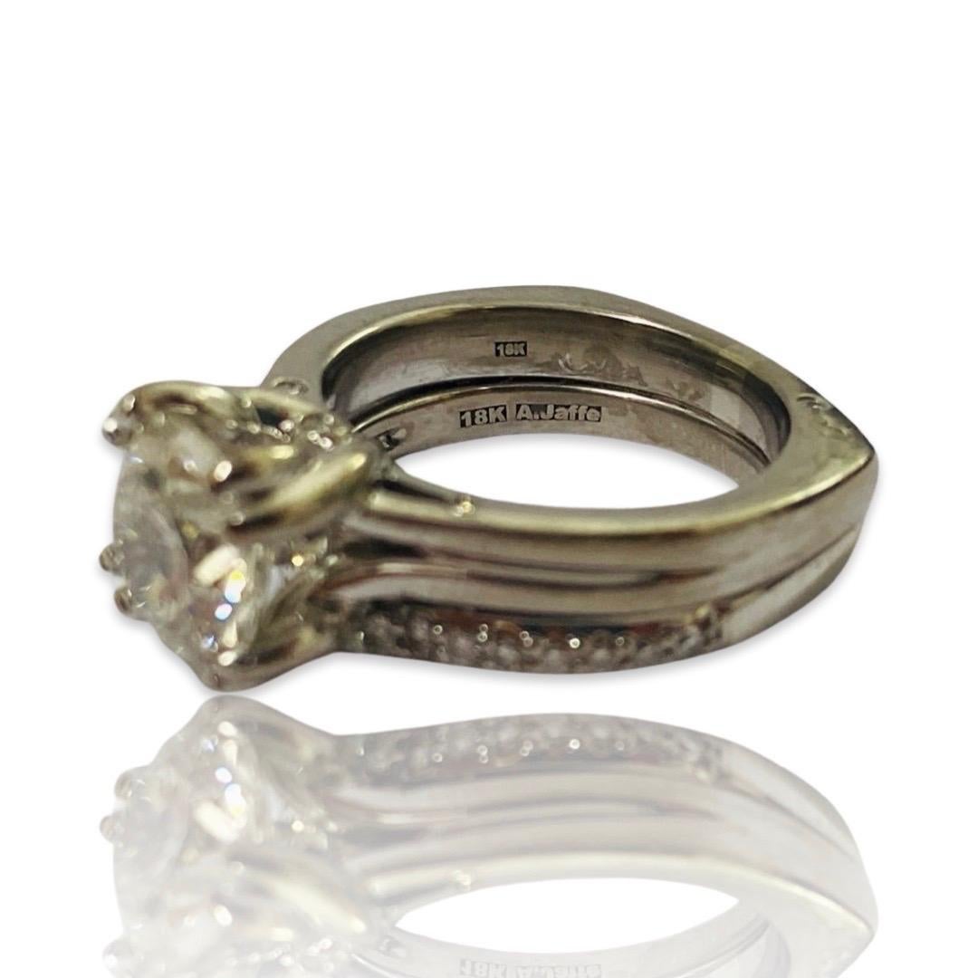Designer Signed 3.00 Carat Diamond Engagement Ring 18k White Gold  For Sale 6