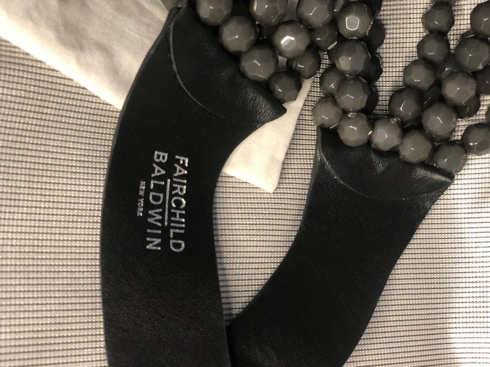 Collana a più fili con perline grigie in pelle Fairchild Baldwin firmata dal designer In condizioni ottime in vendita a Montreal, QC