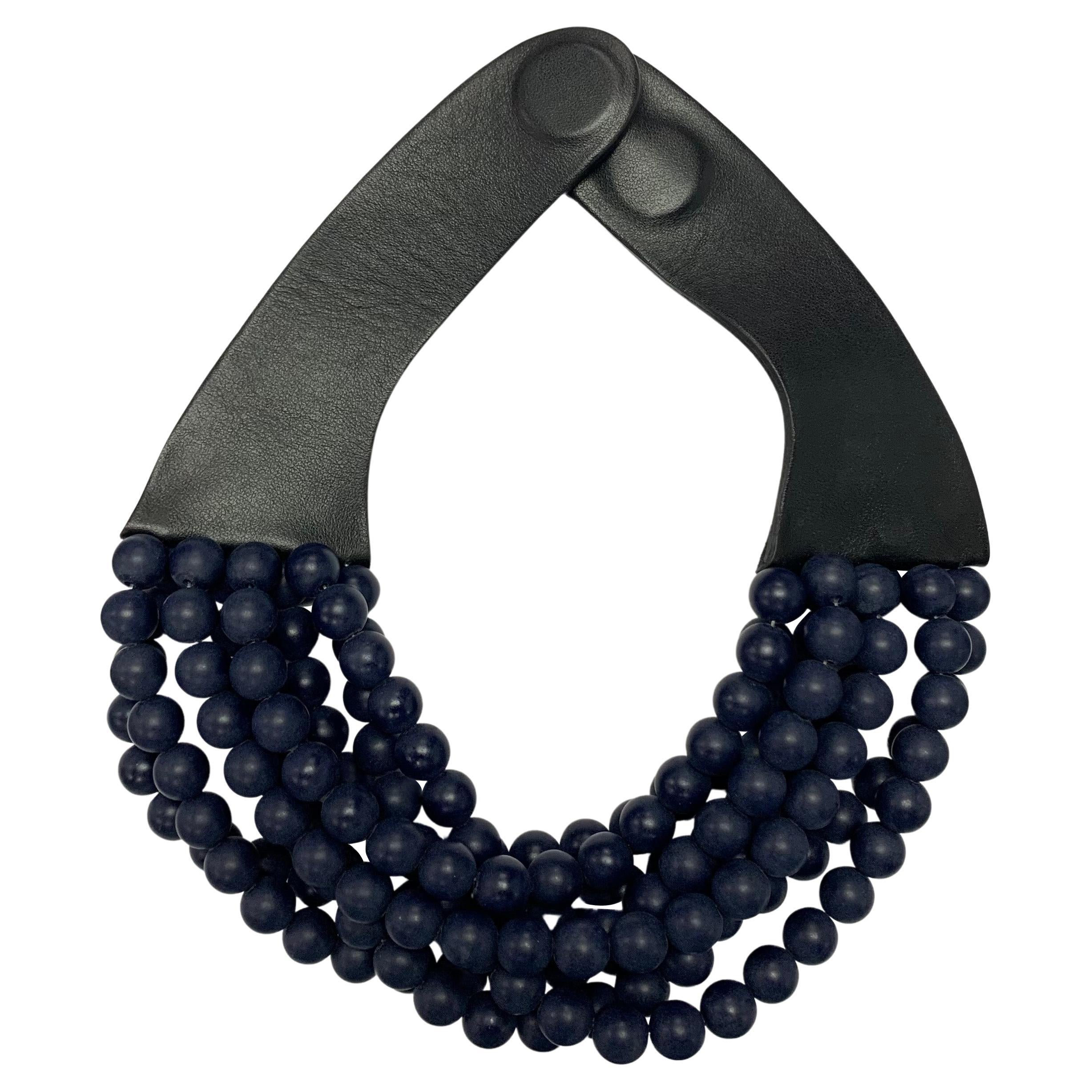 Designer Signed Fairchild Baldwin NYC Bella Grey Beads Necklace For Sale
