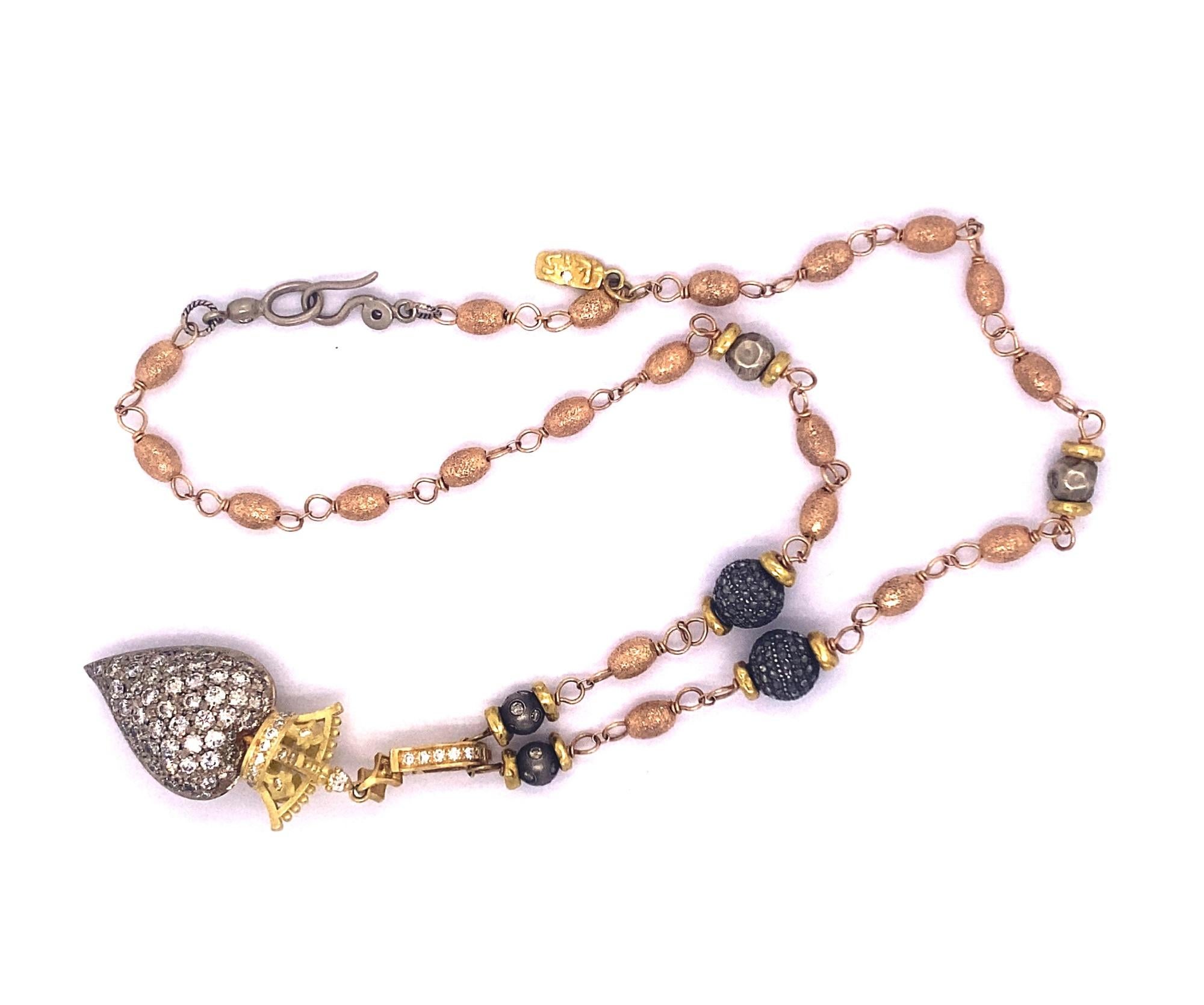 heart with crown necklace