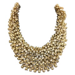 Designer Signed Natasha Sparkling Crystal Bib Collar Necklace 