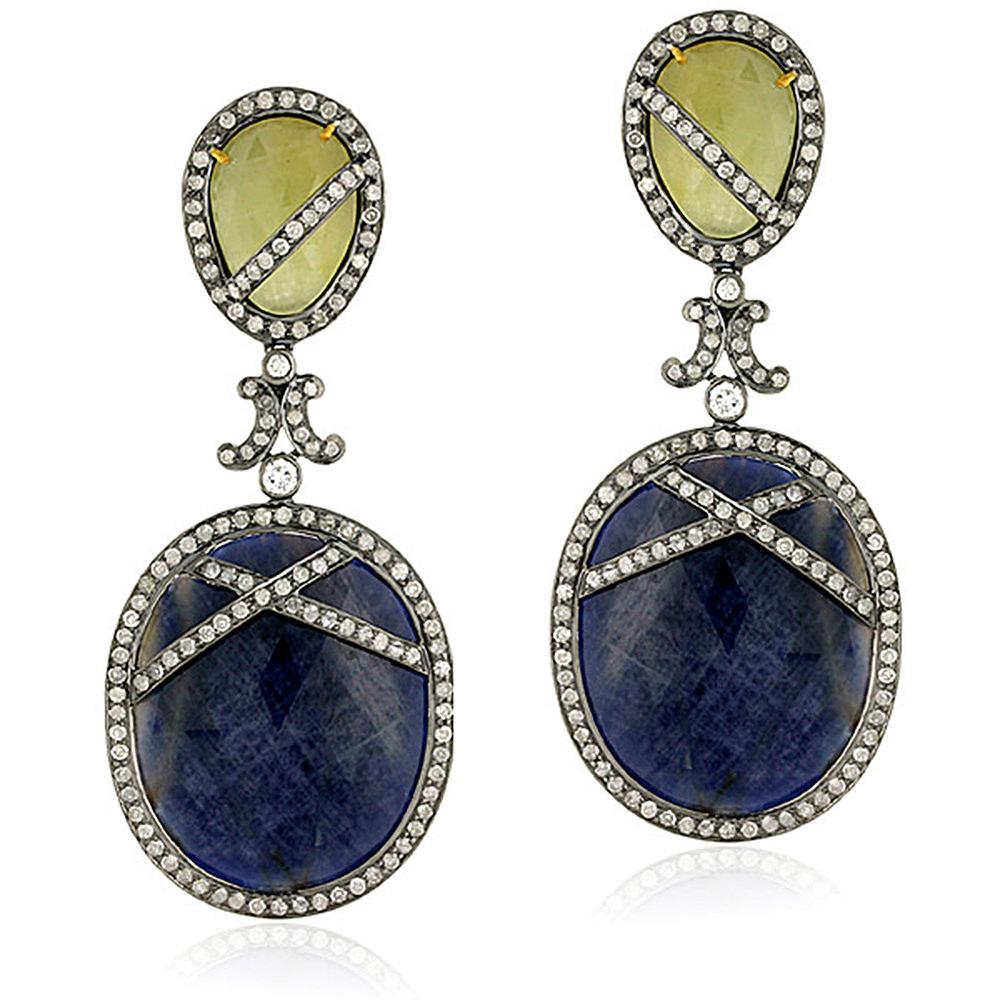 sapphire slice earrings