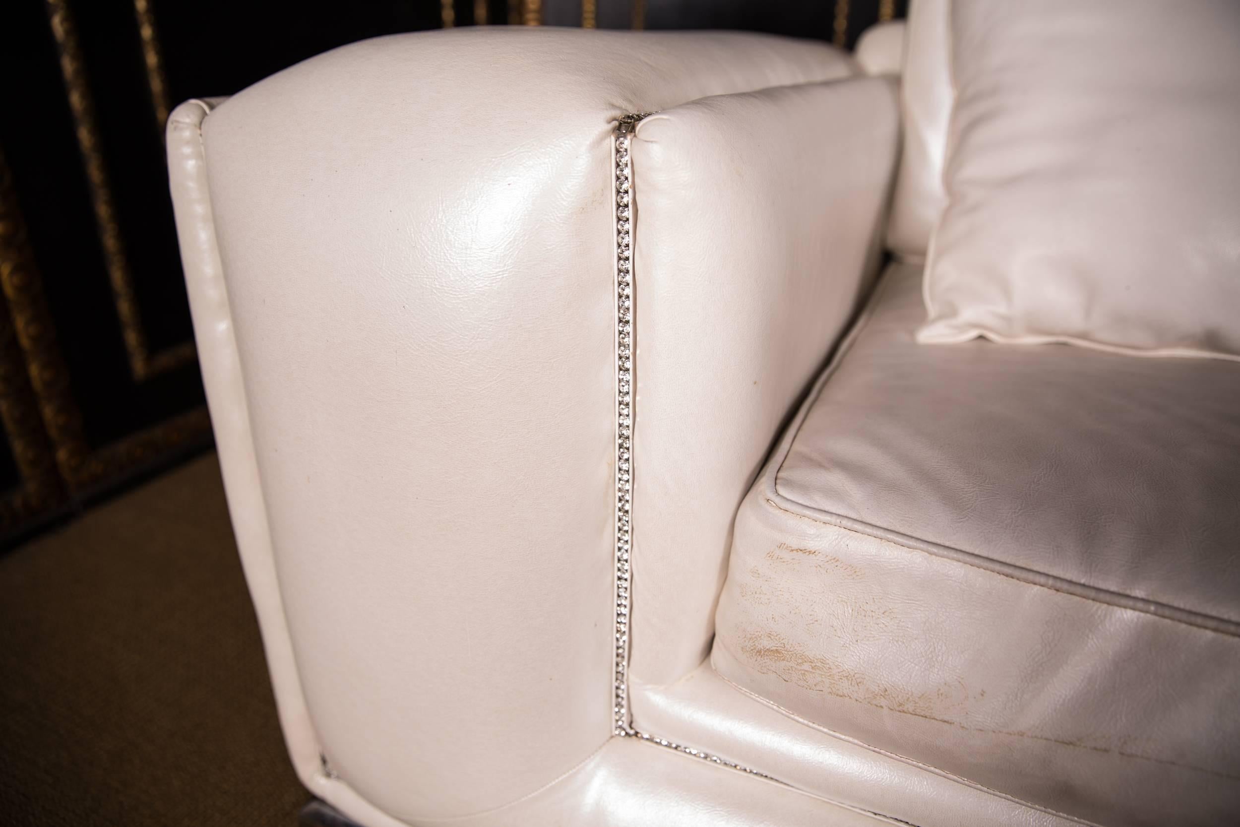 Designer Sofa Four-Seat with Swarovski Stones Rhinestones 1